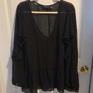 Halogen Black Sheer Blouse